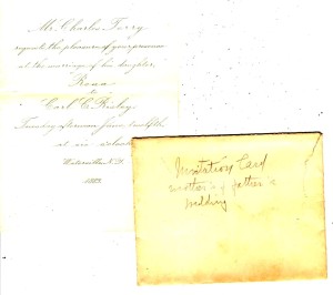 My grandfather saw fit to keep safe his grandfather, Charles Terry's invitation to his daughter's wedding.