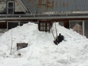 20 minutes of snow work. The reinforced steel spade was the only tool that made a dent.